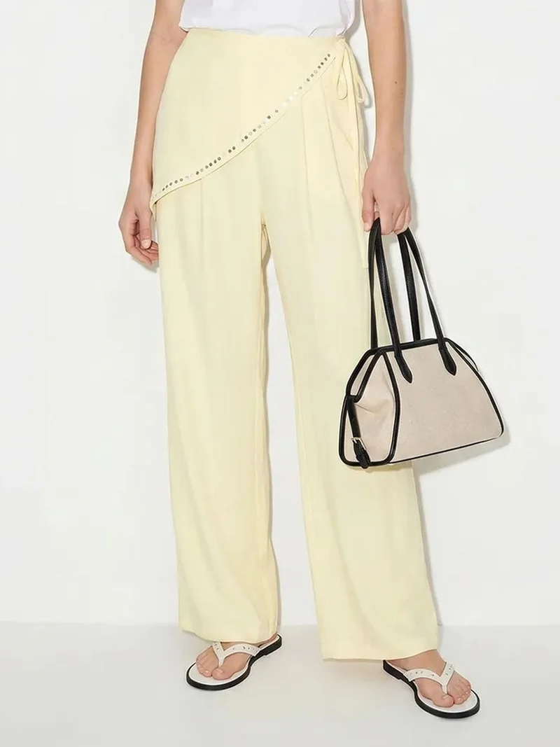 Bianco Lucci LUCCI Wide Leg Pull-On Trousers