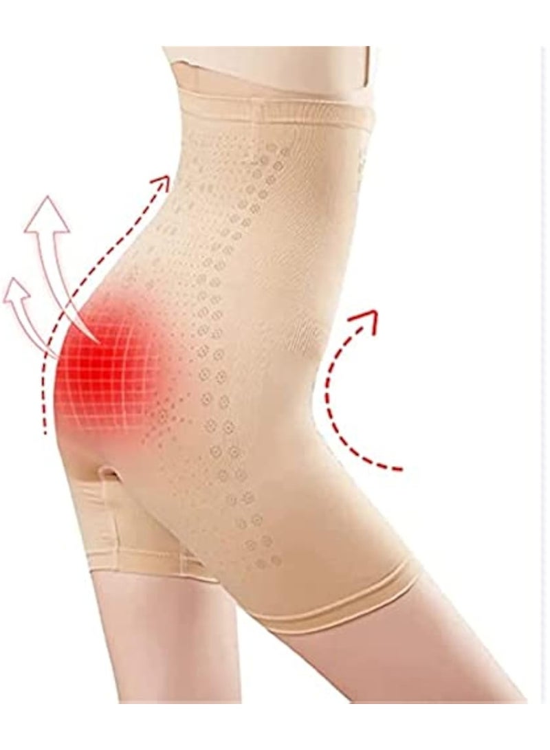 High Waisted Body Shaper Tummy Control Shorts Women Tummy Control Leggings Tighten the Sagging Fat Lift the Hips and Tighten the Abdomen Shaping Leggings Suitable for Women Skin Color and Black - Image 2