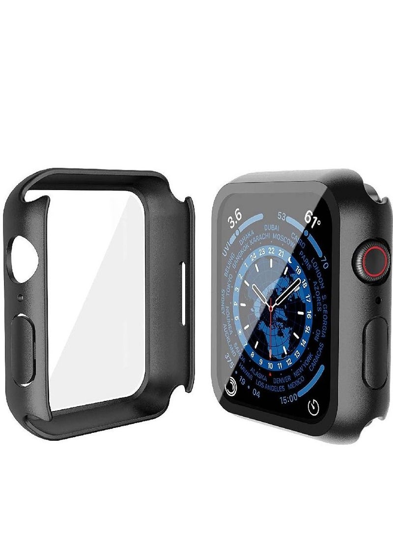 Tempered Glass Screen Protector Compatible with Apple Watch Series 7 41mm Black - Image 2