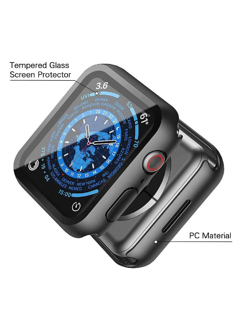 Tempered Glass Screen Protector Compatible with Apple Watch Series 7 41mm Black - Image 3