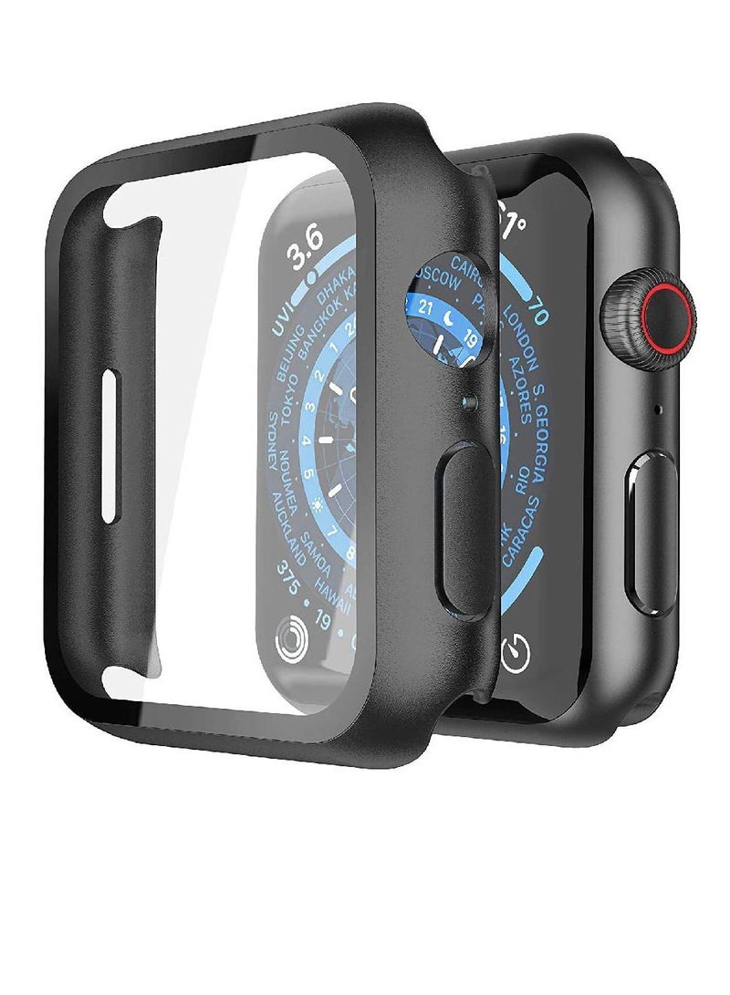 Tempered Glass Screen Protector Compatible with Apple Watch Series 7 41mm Black - Image 1