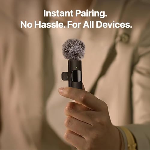 coku Wireless Mic for YouTube & Video Recording, Mini Microphone for Recording and Singing, Plug & Play Mic for YouTube Wireless with Noise Reduction, Compatible with iPhone, Android & PC - Image 5