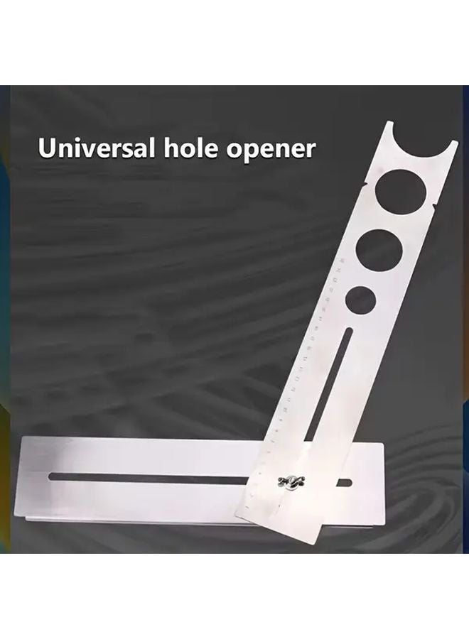 15.75 Inch Metal Tile And Glass Hole Locator With Measurement Markings Adjustable Positioning Guide For Precision Drilling - Image 5