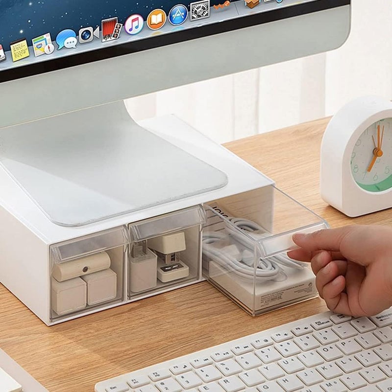 KASTWAVE Under Desk Drawer Storage with 3 Sliding Plastic Drawers, Large Under Desk Table Drawer Storage Organizer, Space-Saving Office Desk Storage Unit for Home or Workspace - Image 5