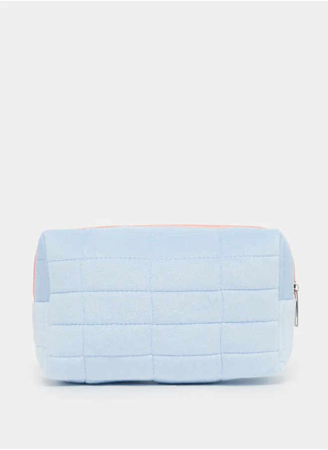 ستايلي Quilted Travel Wash Bag with Zip Closure