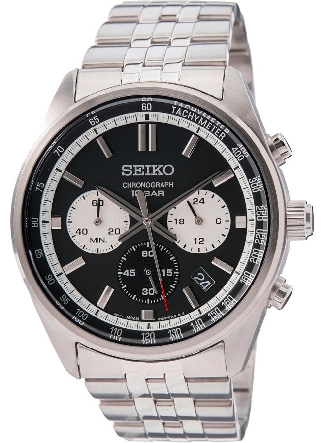 Seiko ساعة سيكو كرونوغراف للرجال SSB429P1، فضية - Image 1