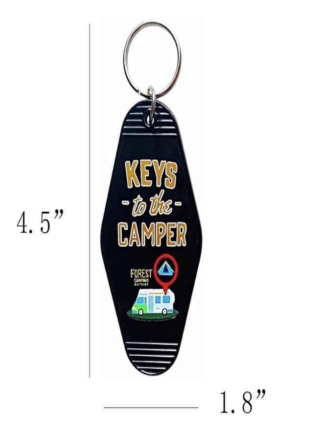 Lemua Keys To The Camper Keychain Set of 2 Black and Red His and Hers Camper Key Chains Camping Accessories for Women Men - Image 4