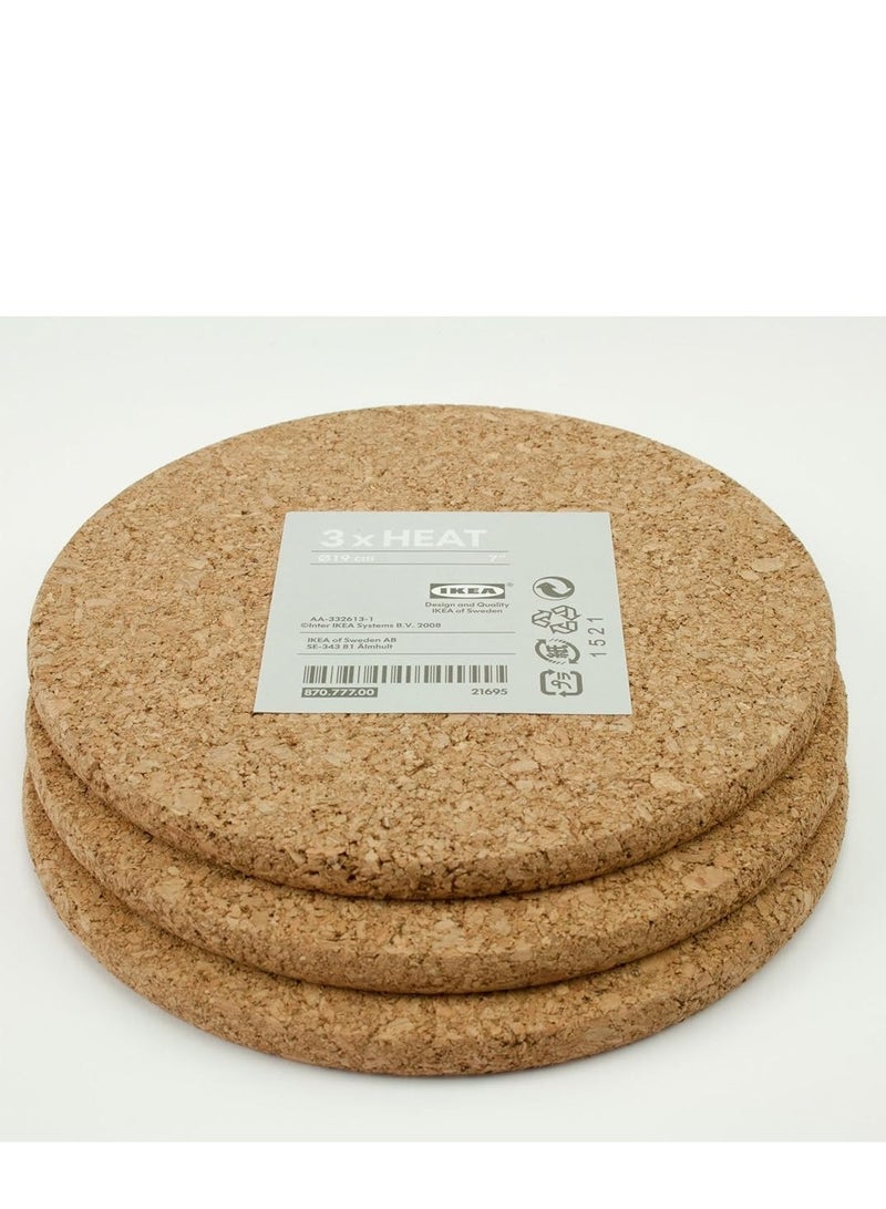 Cork circular cup base 19 × 1cm heat resistant made of cork