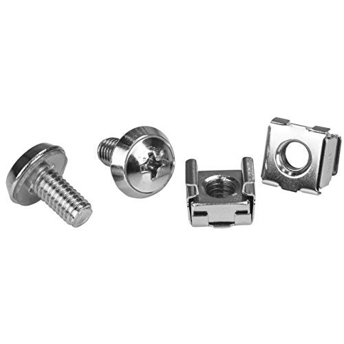 Startech.com StarTech 100Pack M6 12mm Screws Square Hole Cage Nuts and Installation Tool Hardware Mounting Kit for 19 or 10 Server Racks Cabinets and Enclosures Silver TAA - Image 1