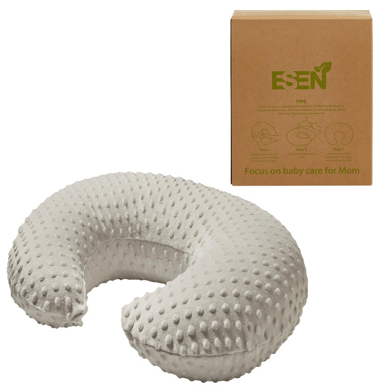 ESEN Nursing Pillow and Body Positioner for Breast Feeding and Bottle Feeding, Ultra Soft Baby Breastfeeding Pillows with Removable Nursing Pillow Cover for More Support for Mom and Baby (Brown) - Image 4
