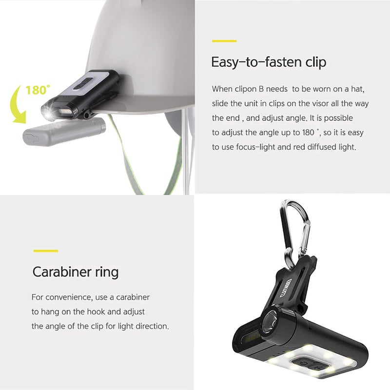 Claymore Capon 65A+ Tan Ultra-Light Clip-On Cap Light â€“ USB-C Rechargeable 230LM LED Compact Headlamp | 3 Modes IP54 Water-Resistant Up to 19 Hrs Runtime for Camping, Running, Outdoor - Image 5