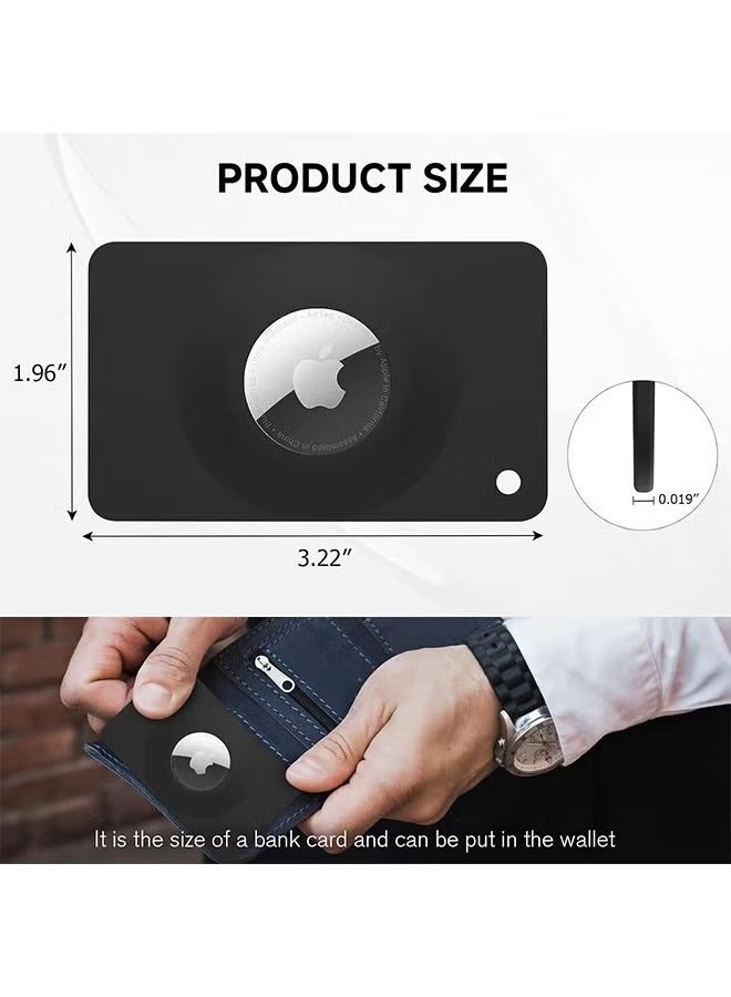 2 Pack Airtag Holder Wallet Card,Slim Air tag Card,Airtags Card Case for Wallet, Slim Safety Anti-Lost for Purse, Backpack, Handbag, Clutch Anti-Lost Accessories(Black+White) - Image 2