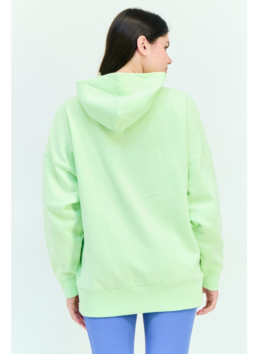 Reebok Women Sportswear Fit Long Sleeve Outdoor Hoodie, Lime Green  - Image 3