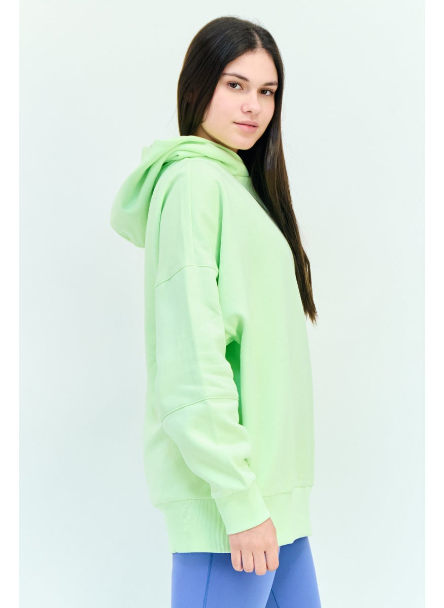 Reebok Women Sportswear Fit Long Sleeve Outdoor Hoodie, Lime Green  - Image 2
