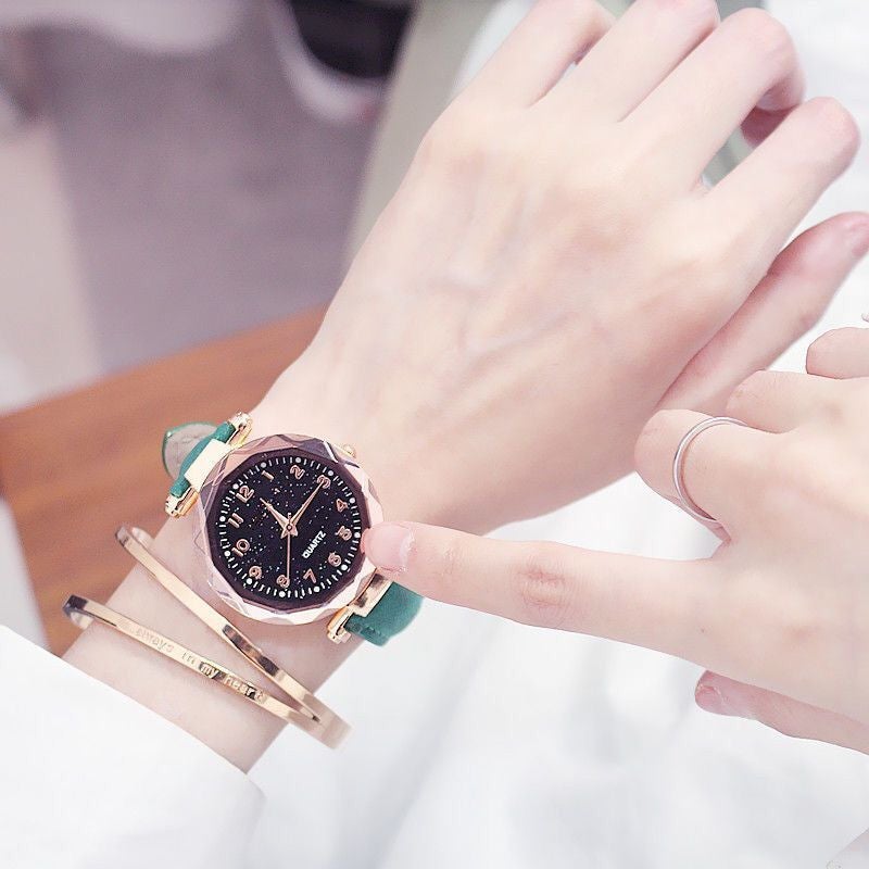 Casual Elegant Student Timepiece Green