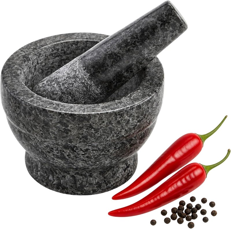 Imusa USA Small Polished Mortar and Pestle, 3.75”, Granite - Image 1