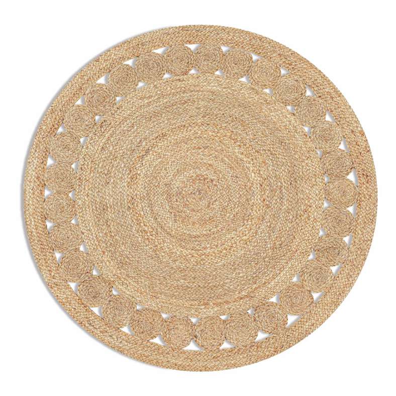 Pan Home Mossen Handwoven Jute Round Rug - Natural - Image 3