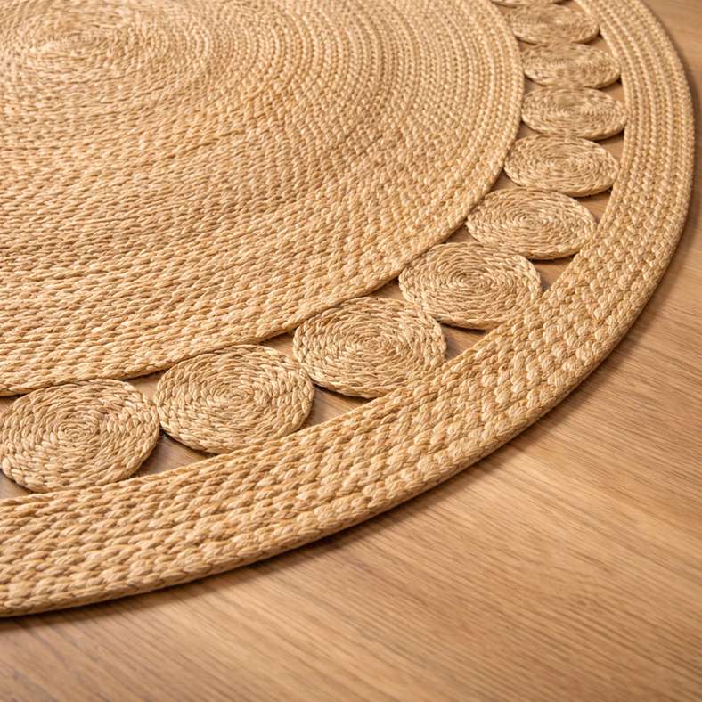 Pan Home Mossen Handwoven Jute Round Rug - Natural - Image 2