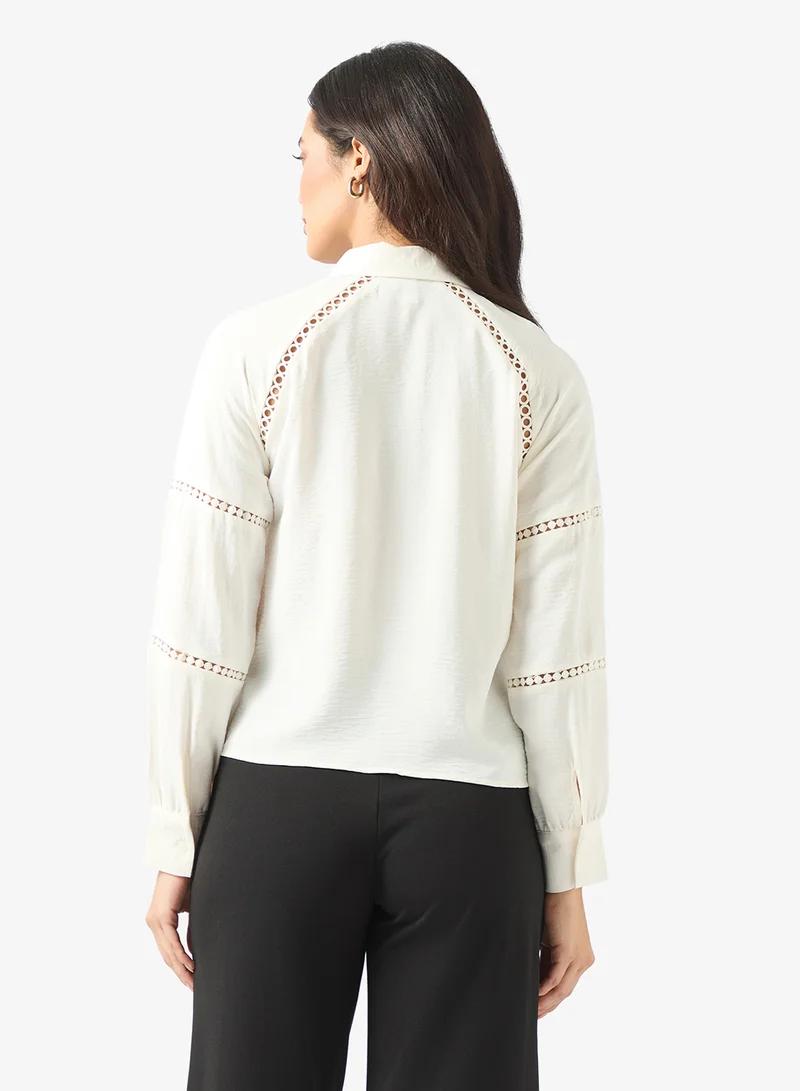 VERO MODA Lace Detailed Woven Shirt