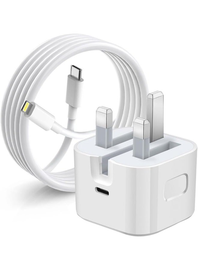 general iPhone Fast Charger, 20W iPhone Charger with iPhone Charger Cable 1M, USB C Plug with USB C Light-ning Cable for iPhone 14/13/ 12/11/ X/SE/ 8/7, Pad - Image 2