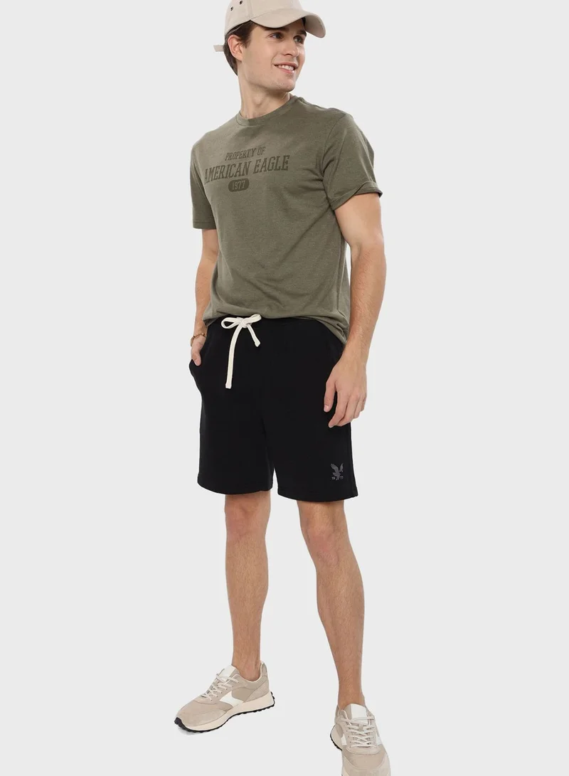 American Eagle Logo Drawstring Sweat Shorts
