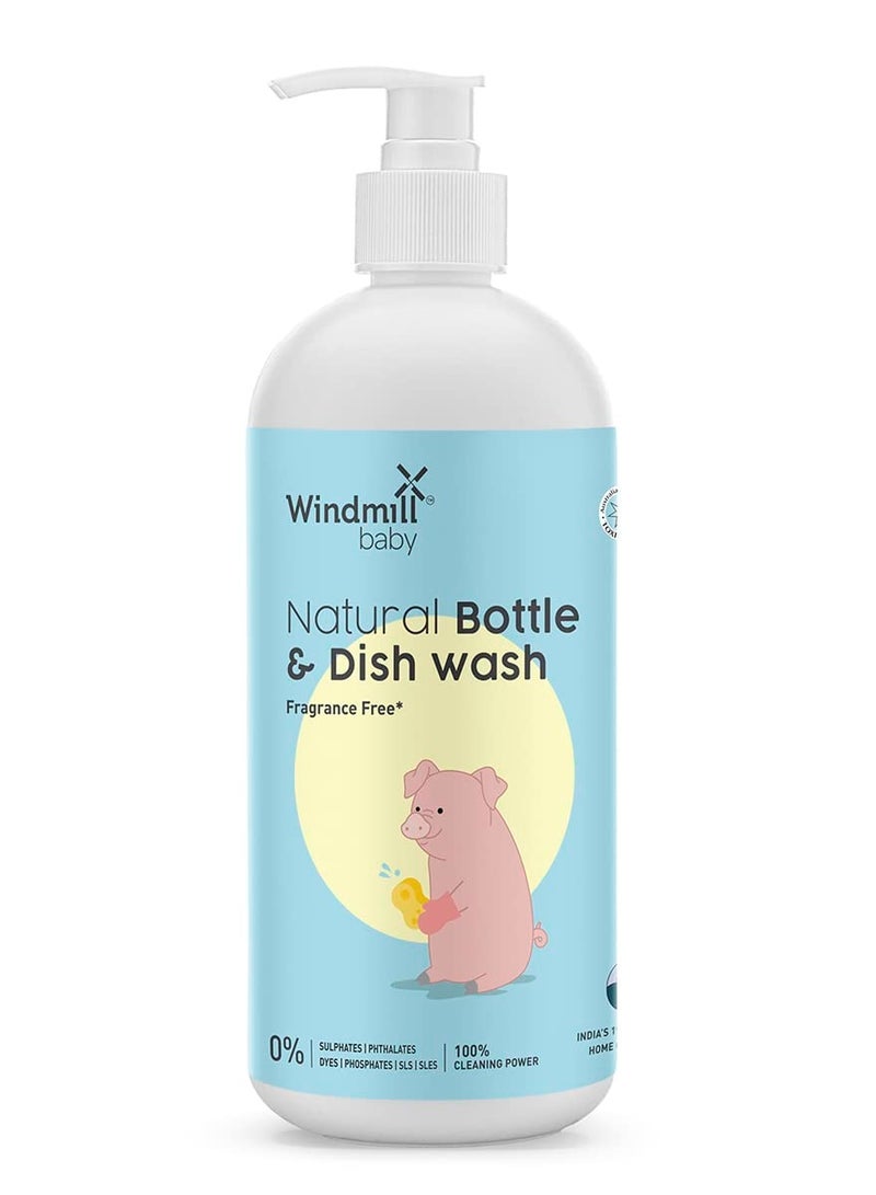 Windmill baby Natural Bottle Cleaning Liquid, Fragrance Free, USDA Certified, No Anti-Bacterial Chemicals, for Feeding Bottles, Accessories, Pump Parts and more - 450ml - Image 1