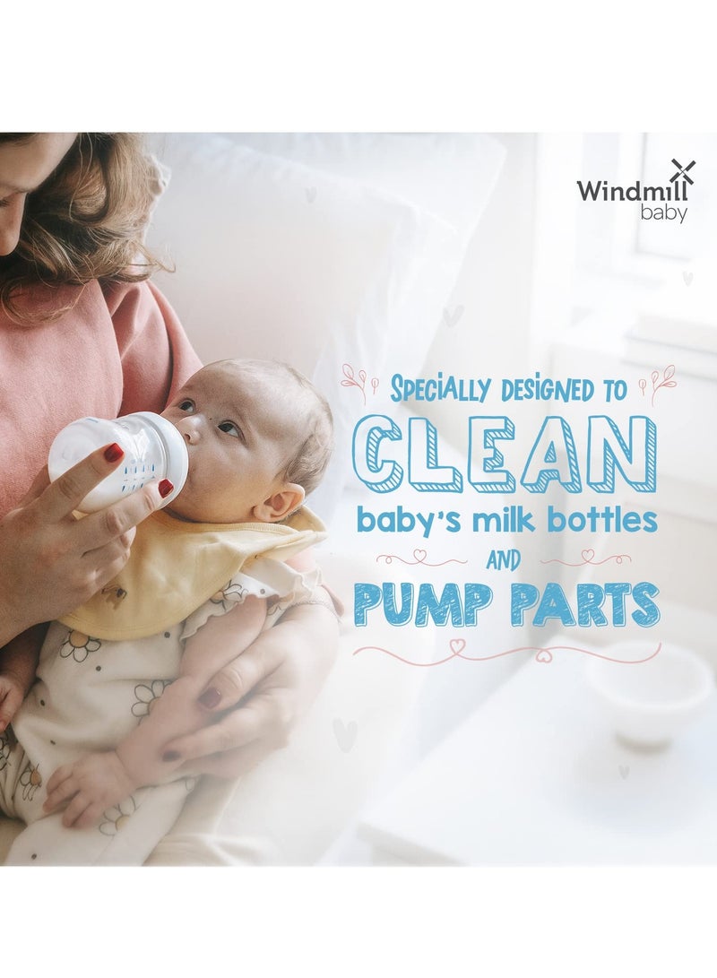 Windmill baby Natural Bottle Cleaning Liquid, Fragrance Free, USDA Certified, No Anti-Bacterial Chemicals, for Feeding Bottles, Accessories, Pump Parts and more - 450ml - Image 2