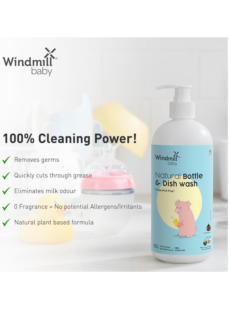 Windmill baby Natural Bottle Cleaning Liquid, Fragrance Free, USDA Certified, No Anti-Bacterial Chemicals, for Feeding Bottles, Accessories, Pump Parts and more - 450ml - Image 4