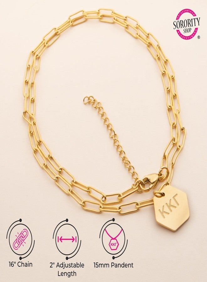 Sorority Shop Gamma Phi Beta Paperclip Necklace - GPB 18K Gold Plated Sorority Gifts Necklace, Long-Lasting Gamma Phi Beta Gifts for Women - Image 5