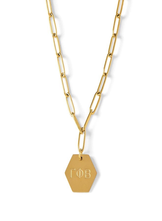 Sorority Shop Gamma Phi Beta Paperclip Necklace - GPB 18K Gold Plated Sorority Gifts Necklace, Long-Lasting Gamma Phi Beta Gifts for Women - Image 1