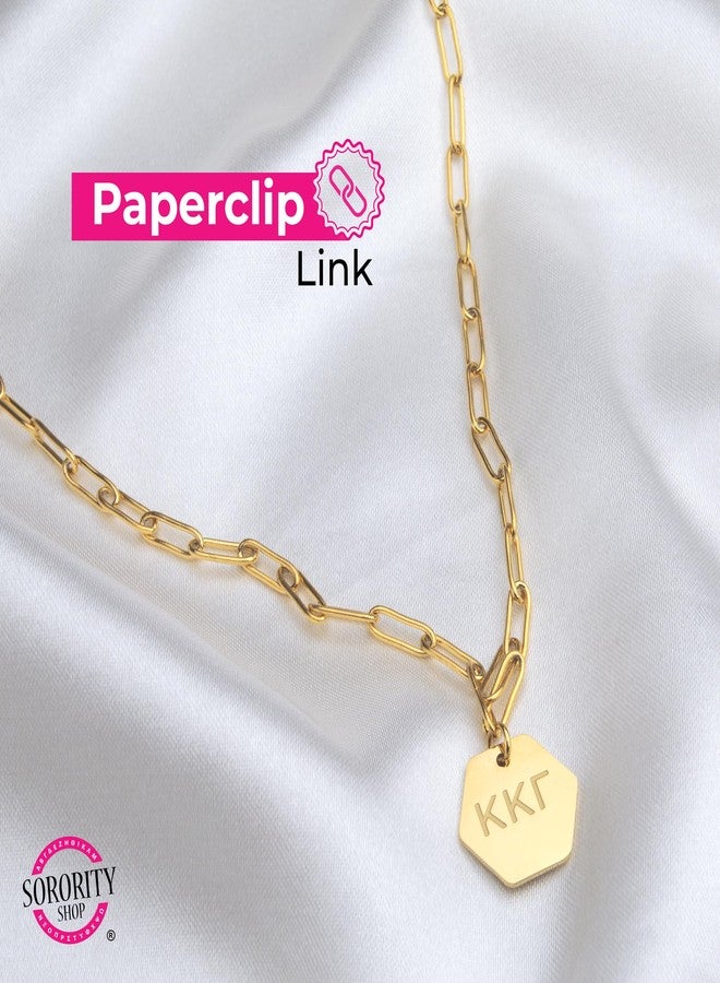Sorority Shop Gamma Phi Beta Paperclip Necklace - GPB 18K Gold Plated Sorority Gifts Necklace, Long-Lasting Gamma Phi Beta Gifts for Women - Image 4