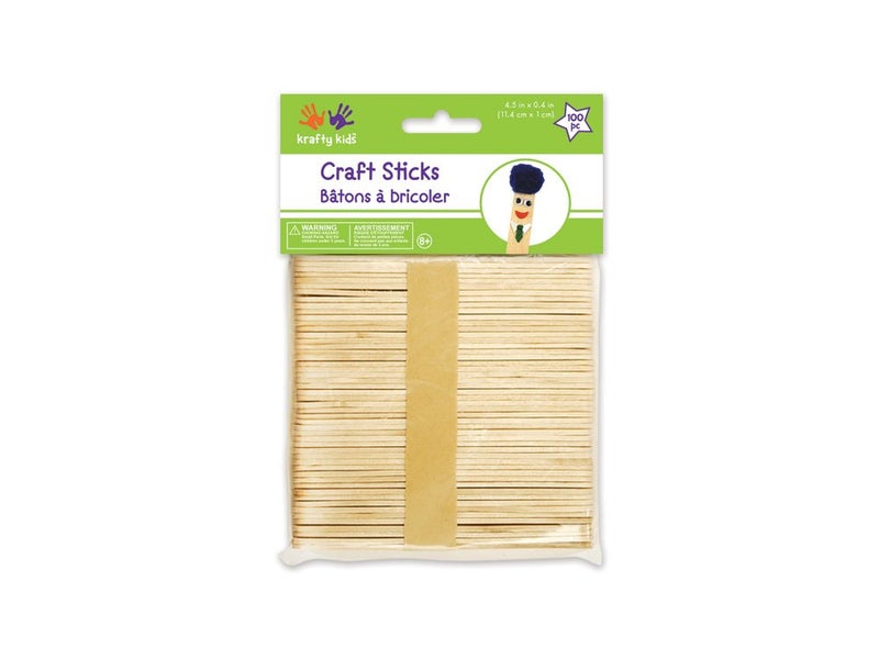 Multicraft Imports Krafty Kids CW500 Craftwood Regular Craft Sticks, 4.5in by 0.38in, 100-Piece - Image 3