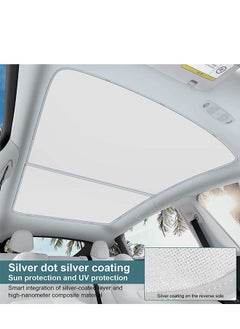 S-Color Roof Sunshade for Tesla Model Y Glass Roof Sunshade Upgraded Summer Premium Nano Ice Silk Blocking Fabric Sunshade with a Storage Bag Tesla Model Y Accessories White  - Image 5