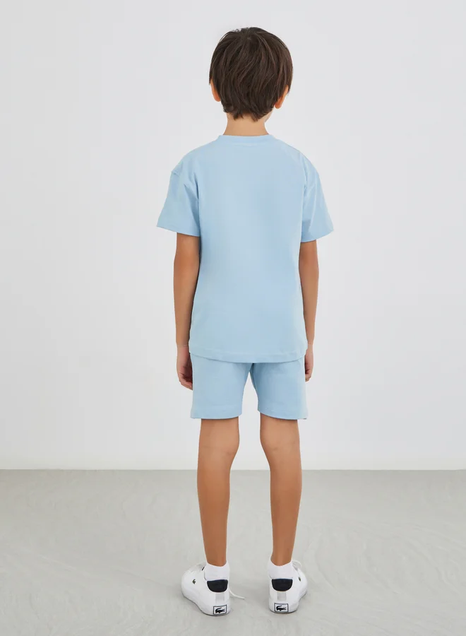 Styli Styli Slogan Print Short Sleeve T-Shirt and Shorts Set