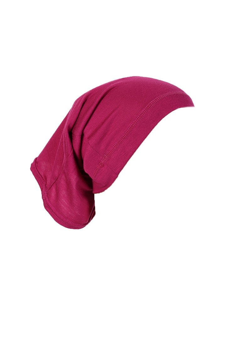 Generic Silky Cotton Beanie MSL09 Elastic Breathable Turban Cap 23# Purple Rose Red 