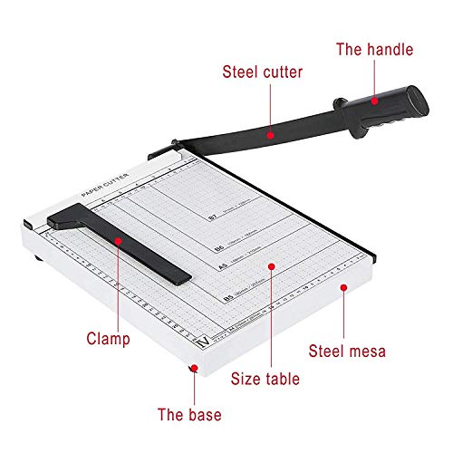 Linnex 12 Inch A4 Steel Heavy Duty Professional Paper Cutter Guillotine Paper Trimmer Machine White- White (A4) - Image 4