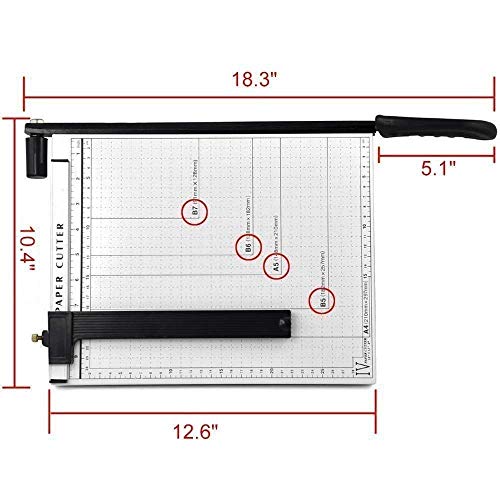 Linnex 12 Inch A4 Steel Heavy Duty Professional Paper Cutter Guillotine Paper Trimmer Machine White- White (A4) - Image 3