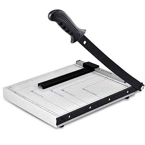 Linnex 12 Inch A4 Steel Heavy Duty Professional Paper Cutter Guillotine Paper Trimmer Machine White- White (A4) - Image 1