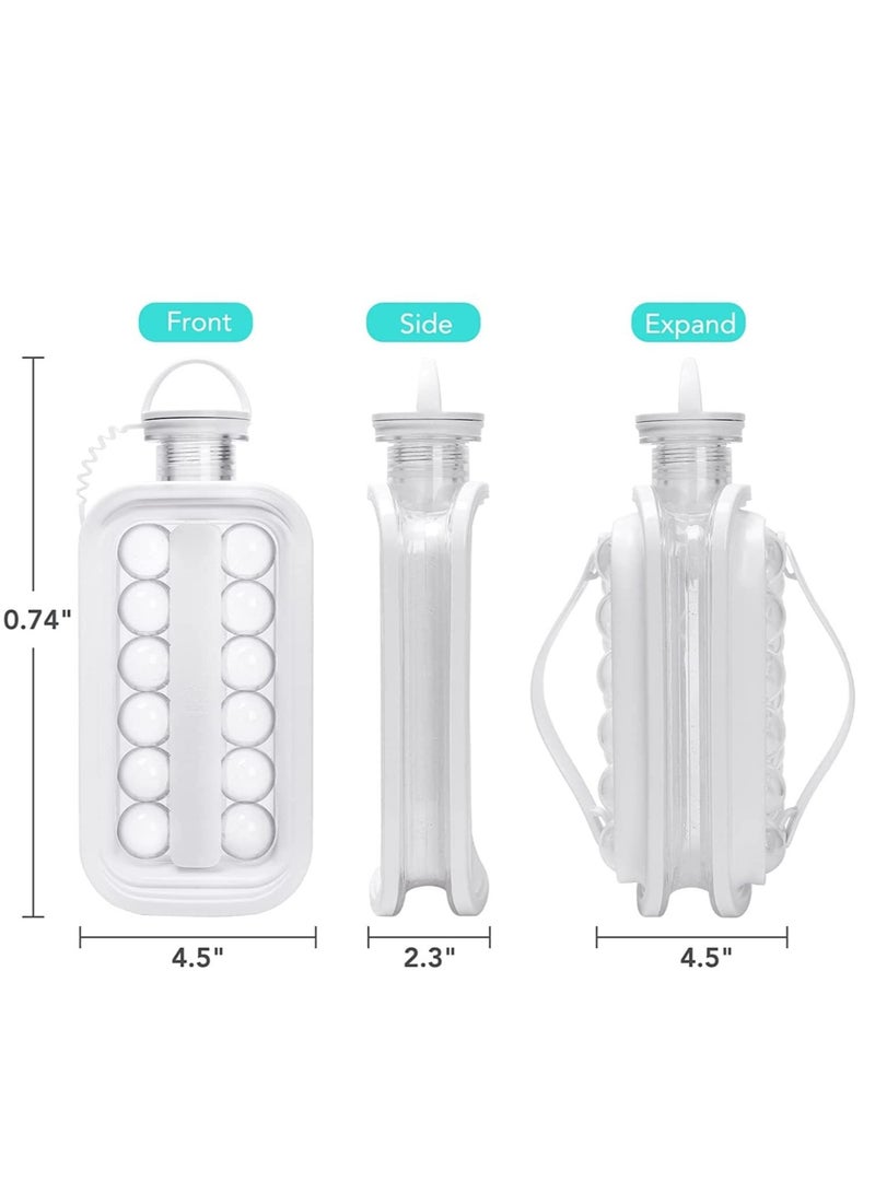 Portable Ice Ball Maker 2 in 1 Sanitary Ice Cube Trays for Freezer Round Ice Cube Mold Makes 17 Cubes,Ice Maker Bottle with Lid Easy Release - Image 5
