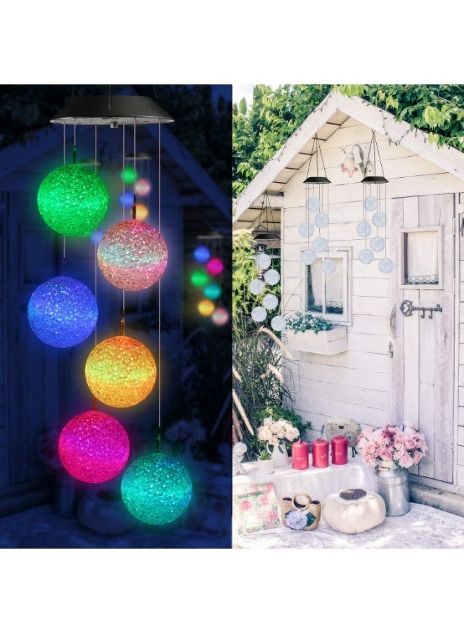 Solar Wind Chime, Color Changing Ball Wind Chimes, LED Decorative Mobile, Gifts for Mom, Waterproof Outdoor Solar Lights for Garden, Patio, Party, Yard, Window, Outdoor Decorations - Image 4