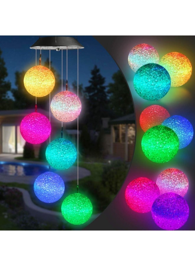 Solar Wind Chime, Color Changing Ball Wind Chimes, LED Decorative Mobile, Gifts for Mom, Waterproof Outdoor Solar Lights for Garden, Patio, Party, Yard, Window, Outdoor Decorations - Image 1