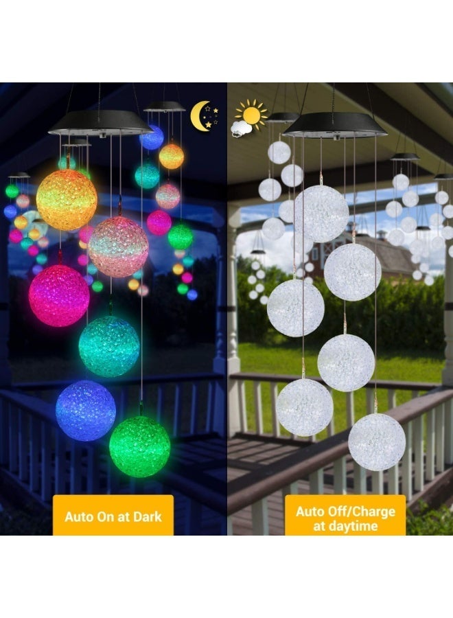 Solar Wind Chime, Color Changing Ball Wind Chimes, LED Decorative Mobile, Gifts for Mom, Waterproof Outdoor Solar Lights for Garden, Patio, Party, Yard, Window, Outdoor Decorations - Image 3