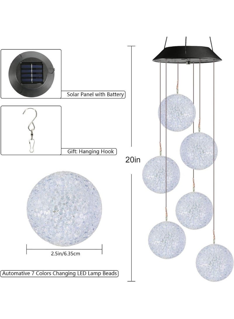 Solar Wind Chime, Color Changing Ball Wind Chimes, LED Decorative Mobile, Gifts for Mom, Waterproof Outdoor Solar Lights for Garden, Patio, Party, Yard, Window, Outdoor Decorations - Image 2