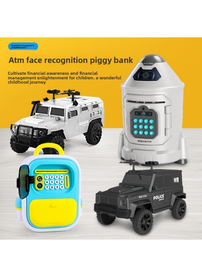 Children's Intelligent Simulation Face Recognition Password To Unlock The Piggy Bank Can Access The Automatic Cash Box Toy-Color:8031 Face Recognition Piggy Bank-pink (battery Version)