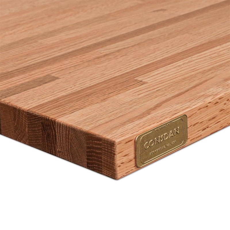 CONSDAN Butcher Block Counter Top, USA Grown Oak Solid Hardwood Countertop, Wood Slabs for Kitchen, Reversible, Both Side Polished, Prefinished with Food-safe Oil, 1.5" Thickness, 18" L x 25" W - Image 5