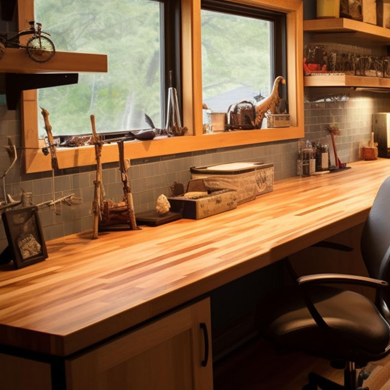 CONSDAN Butcher Block Counter Top, USA Grown Oak Solid Hardwood Countertop, Wood Slabs for Kitchen, Reversible, Both Side Polished, Prefinished with Food-safe Oil, 1.5" Thickness, 18" L x 25" W - Image 2
