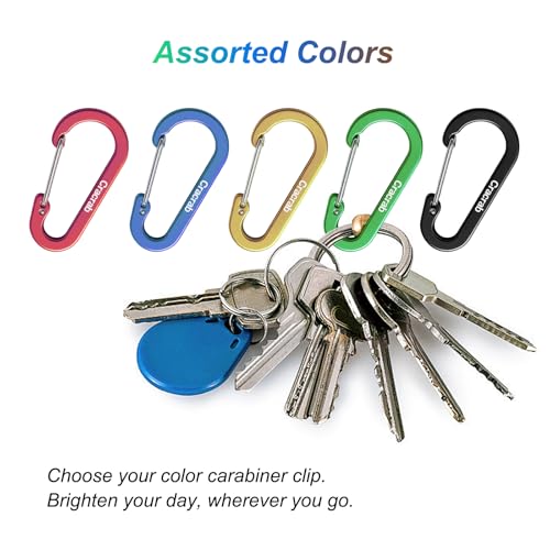 Cracrab 12Pcs Carabiner Clips Assorted Sizes Pack, Includes Small Medium Large 2/2.4/2.8 Inch Aluminum Carabiner Multicolor D Shape Keychain Clip for Backpack (Multiple Colors) - Image 3