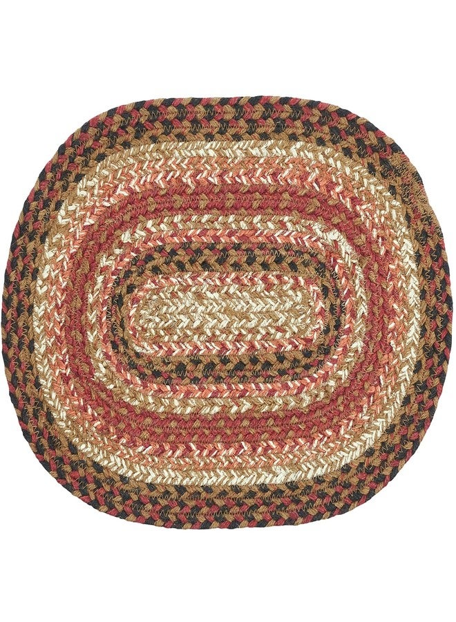VHC Brands Ginger Spice Table Placemat, Orange Red Natural, Jute Blend, Oval, 10x15 Inches - Image 4
