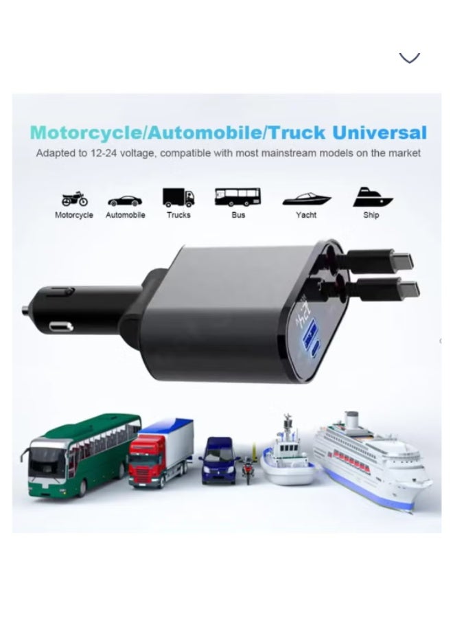 Super Fast Car Charger 120wt With Telescopic Cable - Image 3