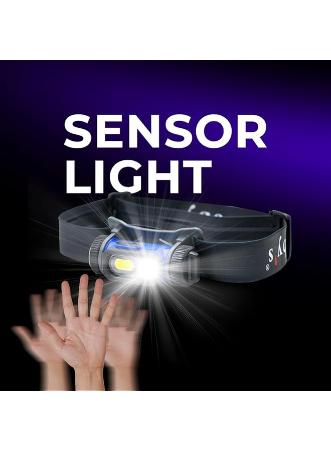 توبيز مصباح أمامي 09 COB مثبت على الرأس، مصباح LED قابل لإعادة الشحن عبر USB للتخييم في الهواء الطلق - Image 2